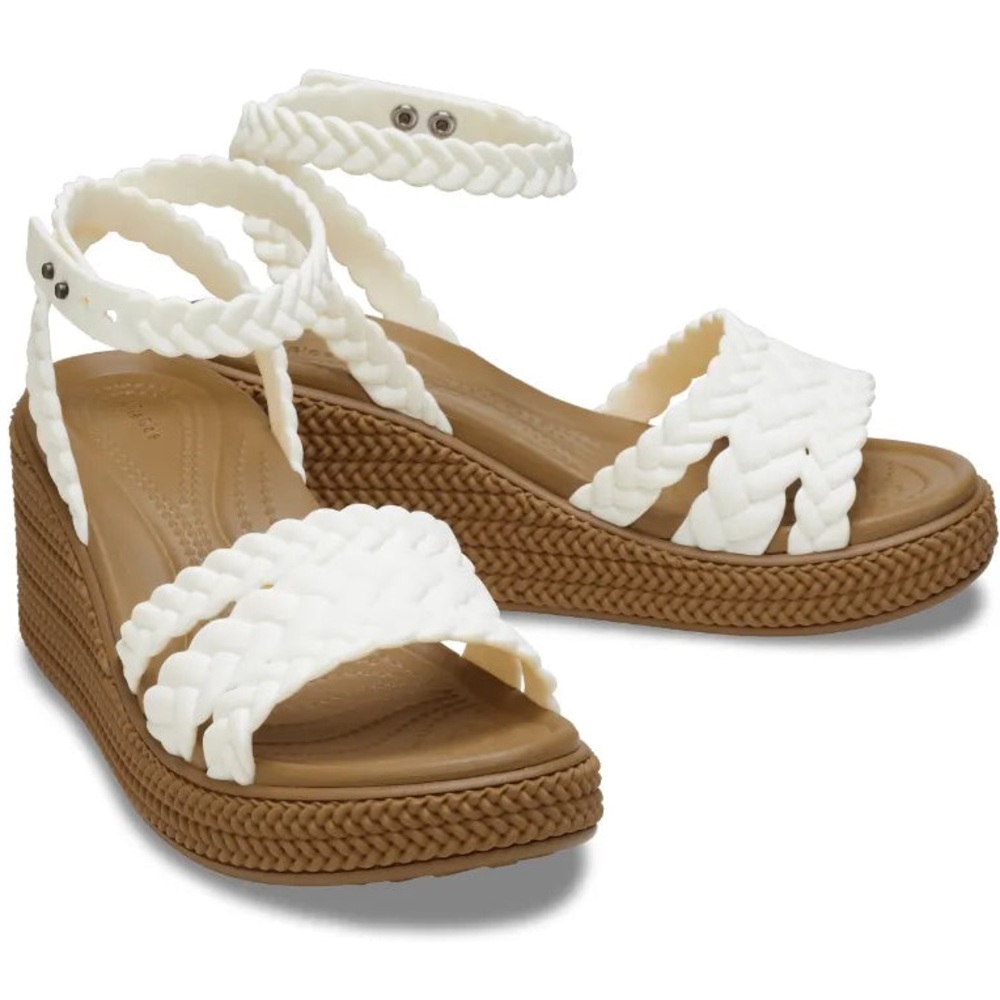 CROCS White Braided Sandals New w/Tags
